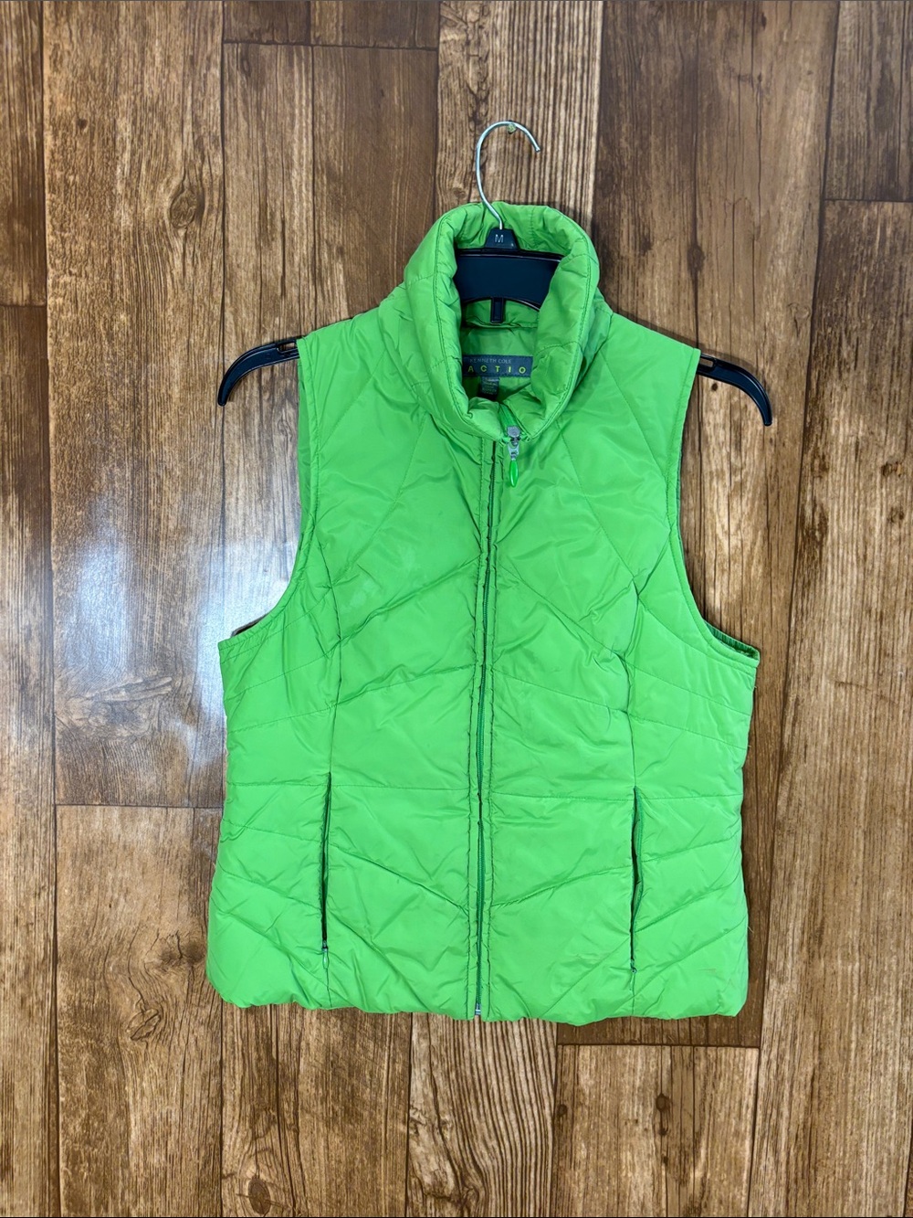 Kenneth Cole Lime Green Quilted Puffer Vest